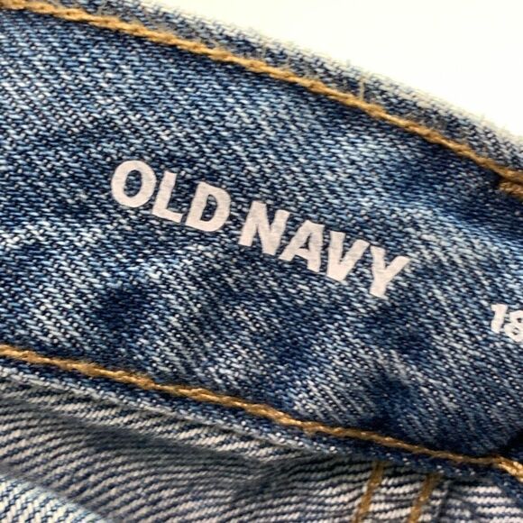 Old Navy Women's Distressed Denim High-Rise Slouchy Straight Jeans Blue Size 18 - Picture 5 of 10